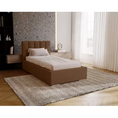Jednolôžková čalúnená posteľ 90x200 EMPORIA - hnedá