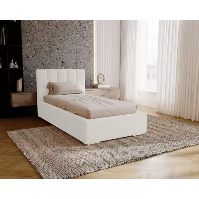 Jednolôžková čalúnená posteľ 90x200 EMPORIA - biela