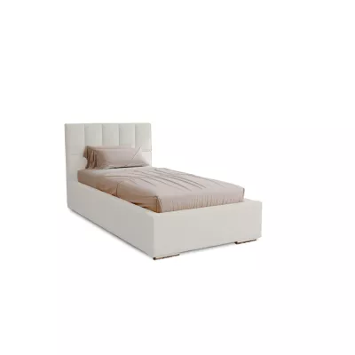 Jednolôžková čalúnená posteľ 90x200 EMPORIA - biela