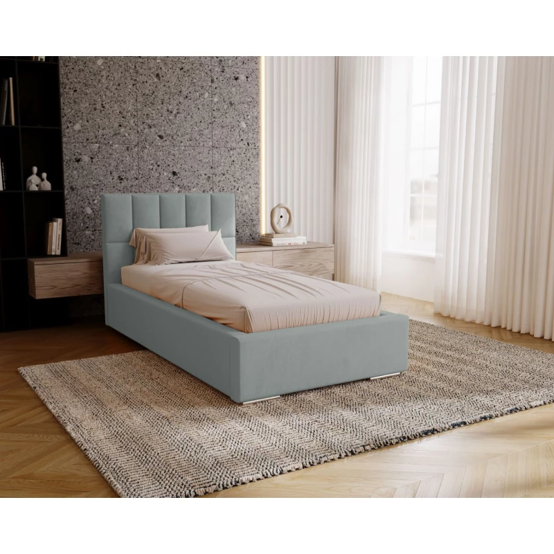 Jednolôžková čalúnená posteľ 90x200 EMPORIA - platinová