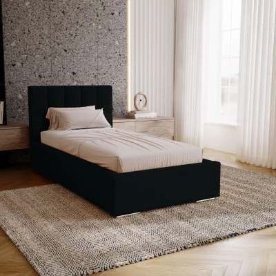 Jednolôžková čalúnená posteľ 90x200 EMPORIA - čierna