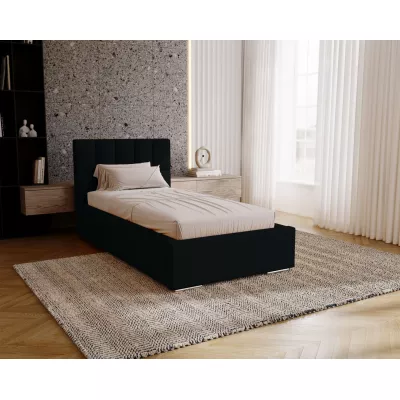 Jednolôžková čalúnená posteľ 90x200 EMPORIA - čierna
