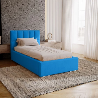 Jednolôžková čalúnená posteľ 90x200 EMPORIA - modrá