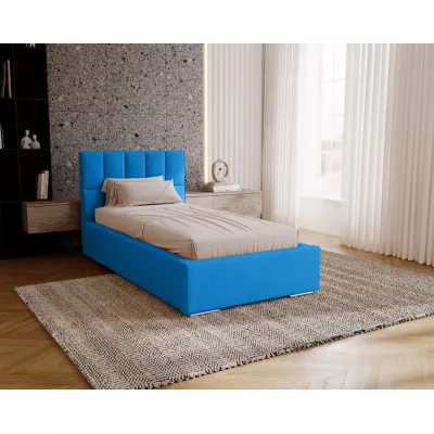 Jednolôžková čalúnená posteľ 90x200 EMPORIA - modrá