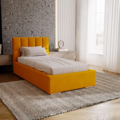 Jednolôžková čalúnená posteľ 90x200 EMPORIA - pomarančová
