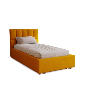Jednolôžková čalúnená posteľ 90x200 EMPORIA - pomarančová