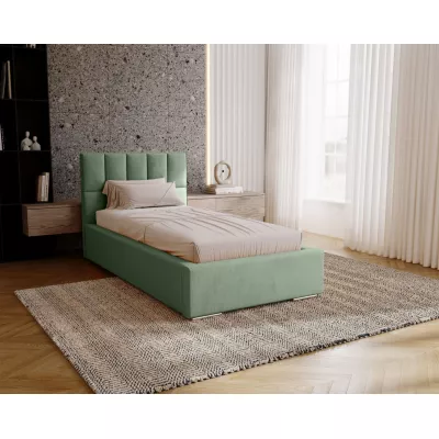 Jednolôžková čalúnená posteľ 90x200 EMPORIA - pistáciová