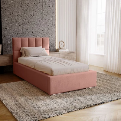 Jednolôžková čalúnená posteľ 90x200 EMPORIA - ružová