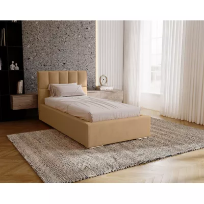 Jednolôžková čalúnená posteľ 90x200 EMPORIA - teplá béžová