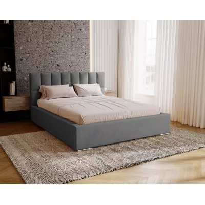 Jednolôžková čalúnená posteľ 120x200 EMPORIA - oceľová šedá