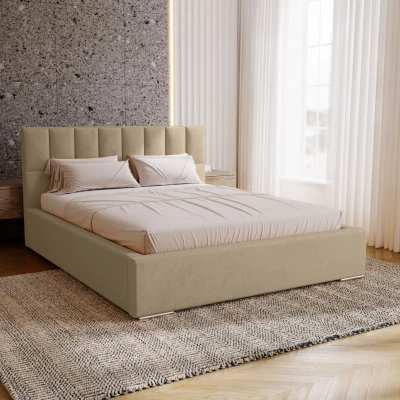 Jednolôžková čalúnená posteľ 120x200 EMPORIA - krémová