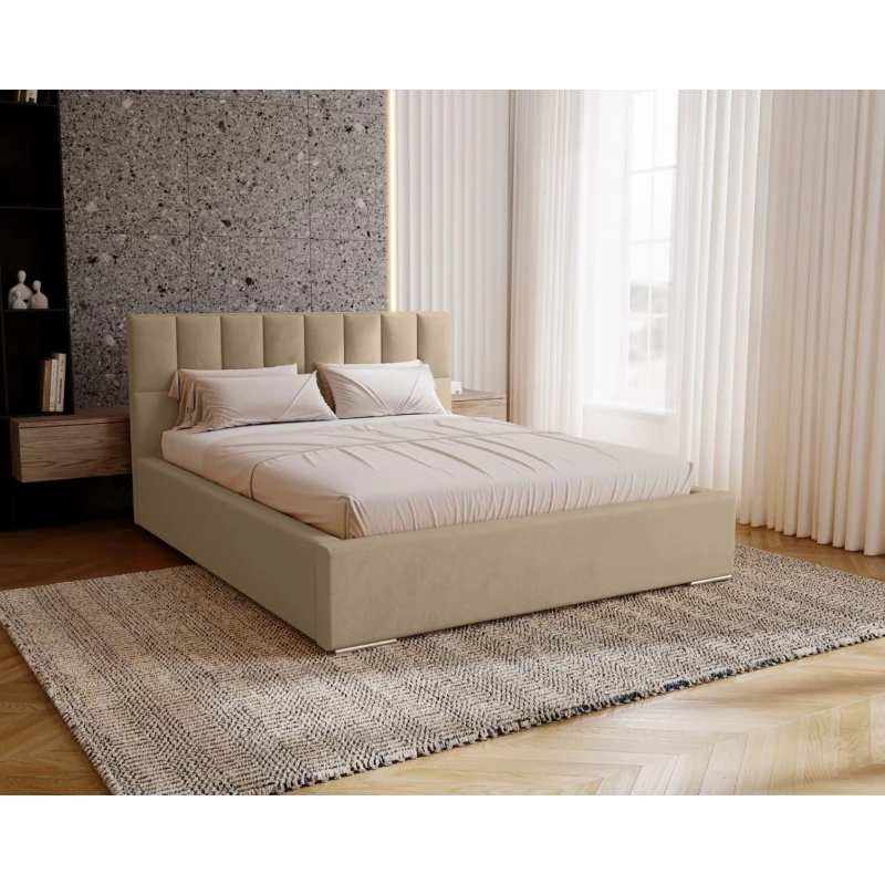 Jednolôžková čalúnená posteľ 120x200 EMPORIA - krémová