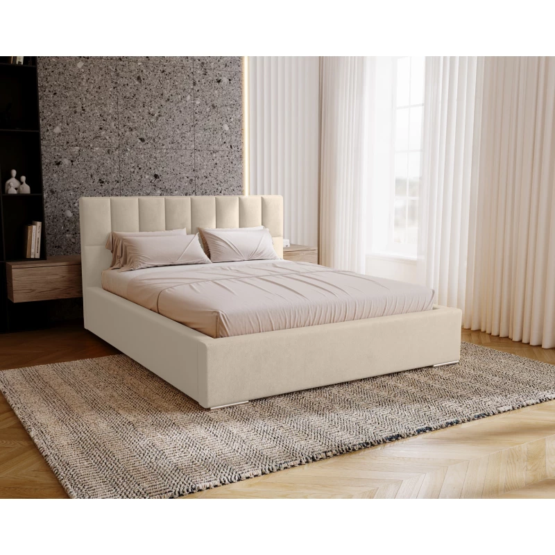 Jednolôžková čalúnená posteľ 120x200 EMPORIA - vanilková