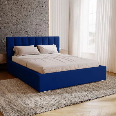 Jednolôžková čalúnená posteľ 120x200 EMPORIA - tmavá modrá