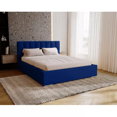 Jednolôžková čalúnená posteľ 120x200 EMPORIA - tmavá modrá