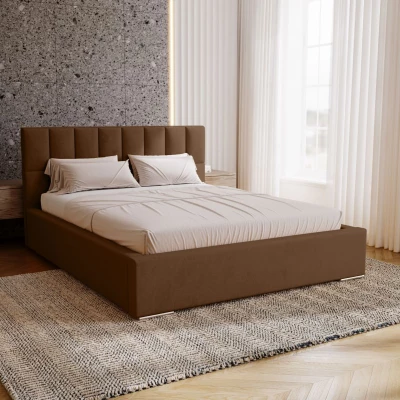 Jednolôžková čalúnená posteľ 120x200 EMPORIA - hnedá