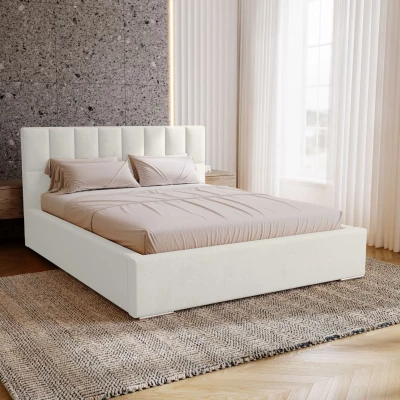 Jednolôžková čalúnená posteľ 120x200 EMPORIA - biela