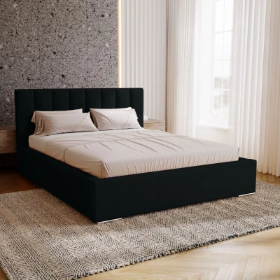 Jednolôžková čalúnená posteľ 120x200 EMPORIA - čierna