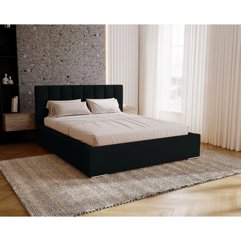 Jednolôžková čalúnená posteľ 120x200 EMPORIA - čierna