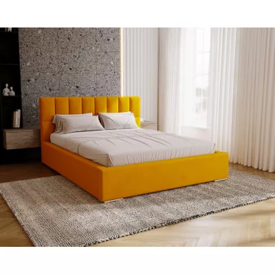 Jednolôžková čalúnená posteľ 120x200 EMPORIA - pomarančová