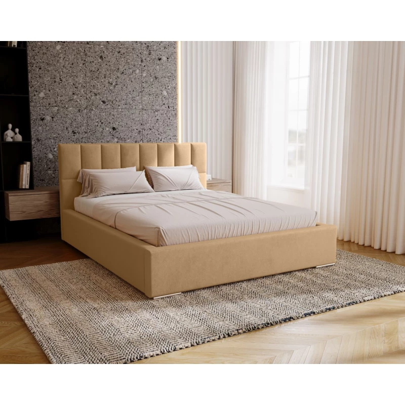 Jednolôžková čalúnená posteľ 120x200 EMPORIA - teplá béžová