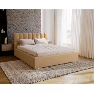 Jednolôžková čalúnená posteľ 120x200 EMPORIA - teplá béžová