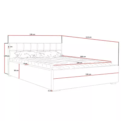 Jednolôžková čalúnená posteľ 120x200 EMPORIA - pomarančová