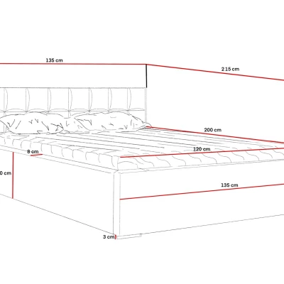 Jednolôžková čalúnená posteľ 120x200 EMPORIA - ružová