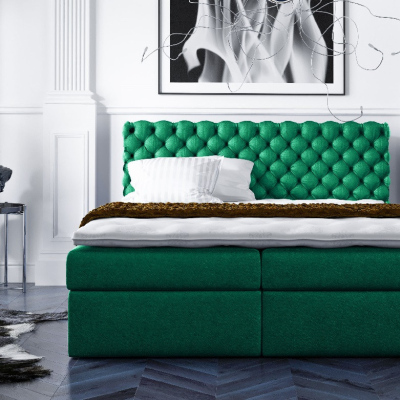 Štýlová kontinentálna posteľ Giulio zelená 160 + topper zdarma