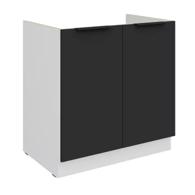 Drezová skrinka LUNARA - šírka 80 cm, čierna / biela