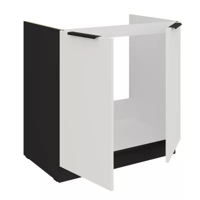 Drezová skrinka LUNARA - šírka 80 cm, biela / čierna