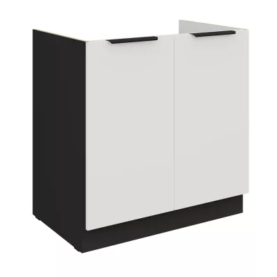 Drezová skrinka LUNARA - šírka 80 cm, biela / čierna