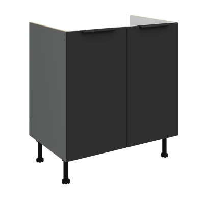 Drezová skrinka LUNARA - šírka 80 cm, čierna / antracit