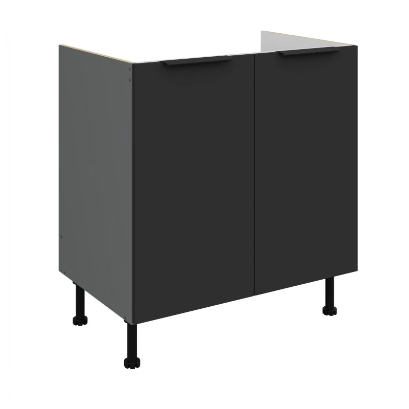 Drezová skrinka LUNARA - šírka 80 cm, čierna / antracit