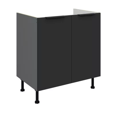 Drezová skrinka LUNARA - šírka 80 cm, čierna / antracit