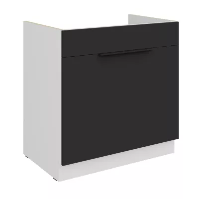 Dolná skrinka na drez LUNARA - šírka 80 cm, čierna / biela