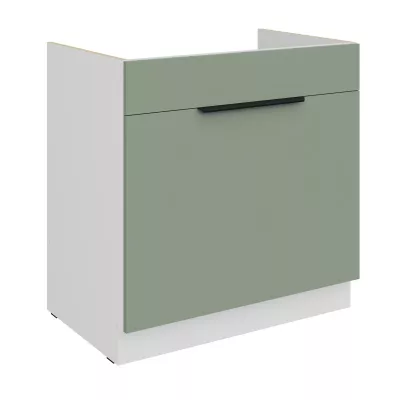 Dolná skrinka na drez LUNARA - šírka 80 cm, zelená / biela