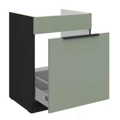 Dolná skrinka na drez LUNARA - šírka 60 cm, zelená / čierna
