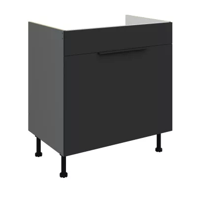 Dolná skrinka na drez LUNARA - šírka 80 cm, čierna / antracit