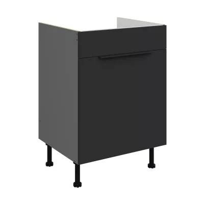 Dolná skrinka na drez LUNARA - šírka 60 cm, čierna / antracit