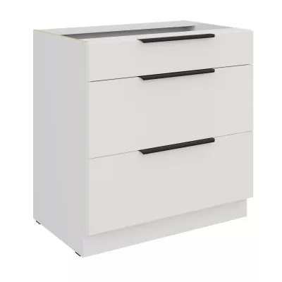 Dolná šuplíková skrinka LUNARA - šírka 80 cm, biela