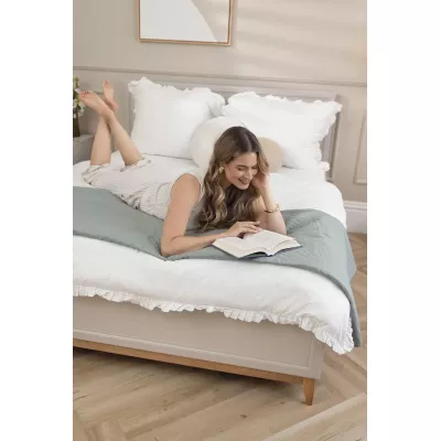 Manželská posteľ s úložným priestorom 160x200 ELLENSBURG - kašmír