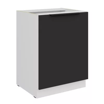 Dolná jednodverová skrinka LUNARA - šírka 60 cm, čierna / biela