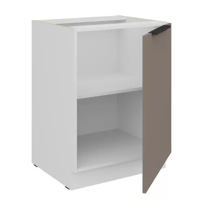 Dolná jednodverová skrinka LUNARA - šírka 60 cm, tmavo béžová / biela
