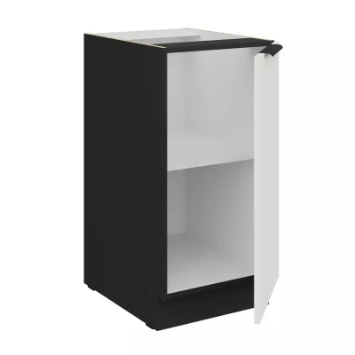 Dolná jednodverová skrinka LUNARA - šírka 40 cm, biela / čierna