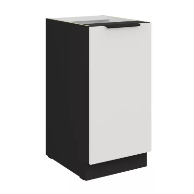 Dolná jednodverová skrinka LUNARA - šírka 40 cm, biela / čierna