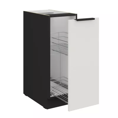 Výsuvná skrinka LUNARA - šírka 30 cm, biela / čierna