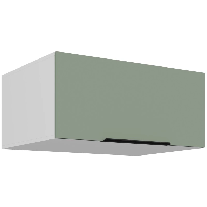 Hlboká digestorová skrinka LUNARA - šírka 80 cm, zelená / biela
