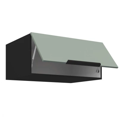 Hlboká digestorová skrinka LUNARA - šírka 80 cm, zelená / čierna