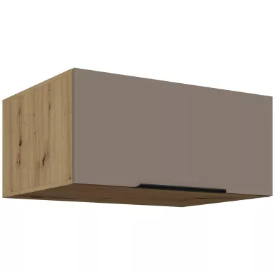 Hlboká digestorová skrinka LUNARA - šírka 80 cm, tmavo béžová / dub artisan